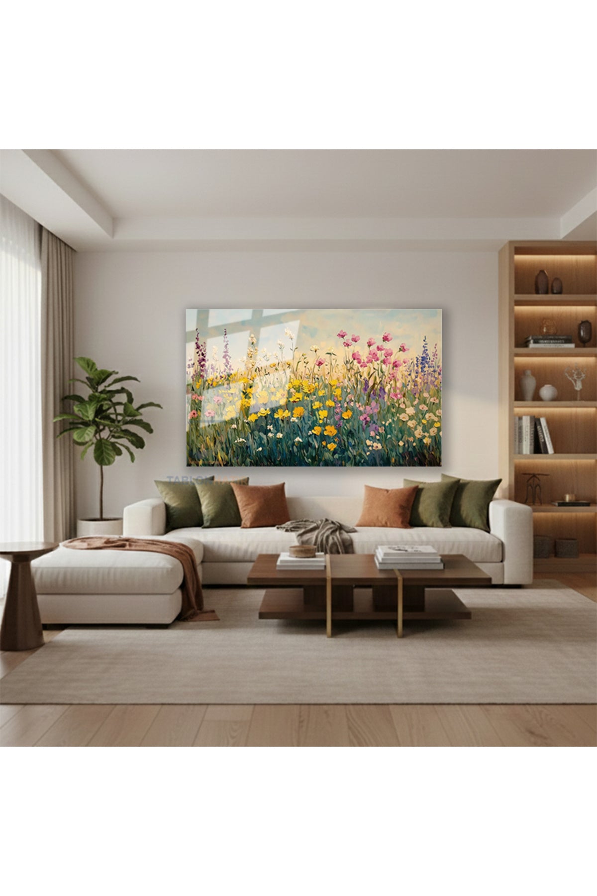 Yatay Cam Tablo Salon Duvar Tablosu Yatay Cam Cicekbahcesi22 Yeni Ev Hediyesi Ofis Tablosu