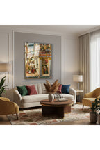 Dikey Cam Tablo Salon Duvar Tablosu Dikey Cam Antik Sehir Yeni Ev Hediyesi Ofis Tablosu