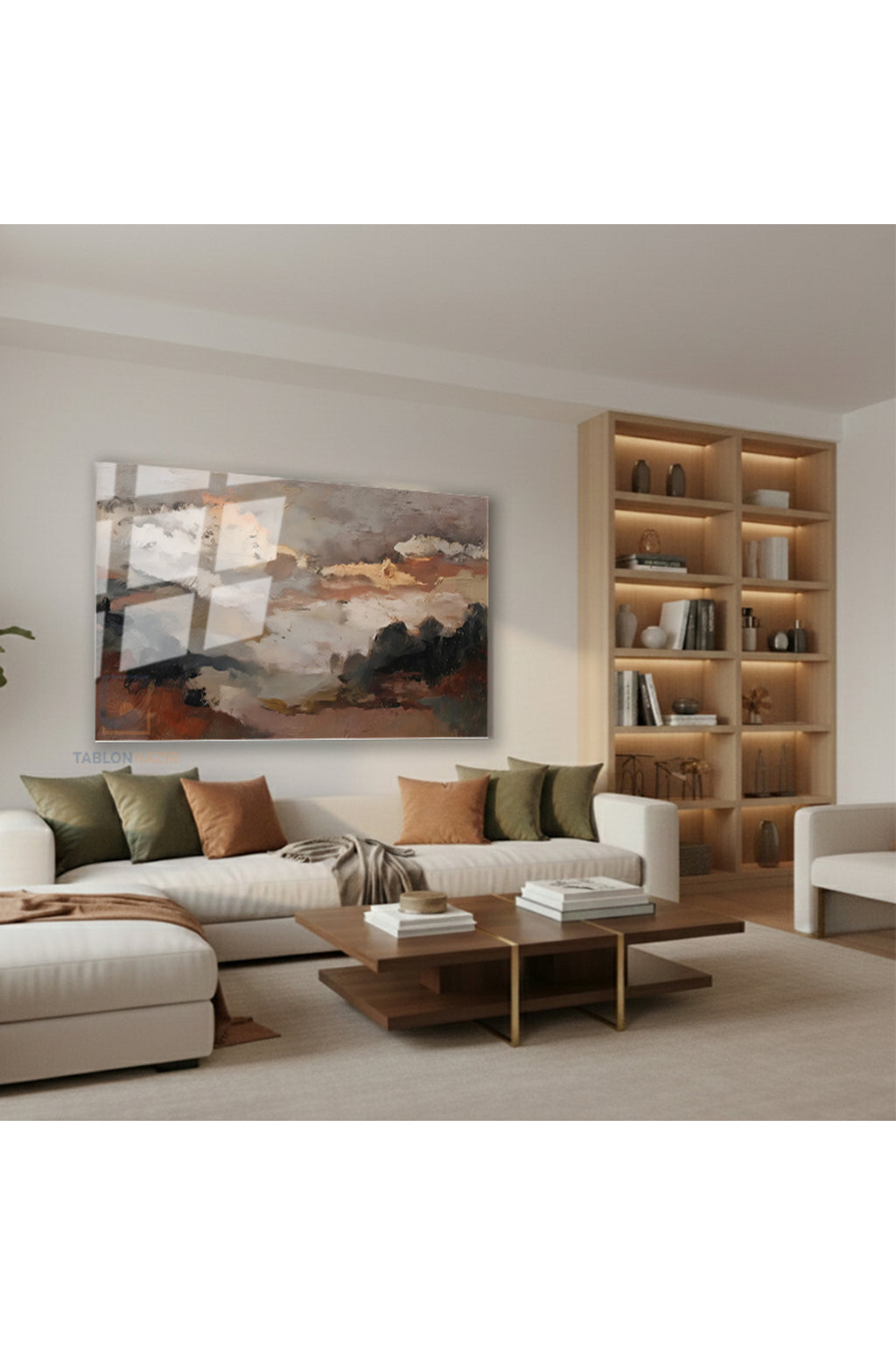 Yatay Cam Tablo Salon Duvar Tablosu Yatay Cam Soyutmanzara5 Yeni Ev Hediyesi Ofis Tablosu