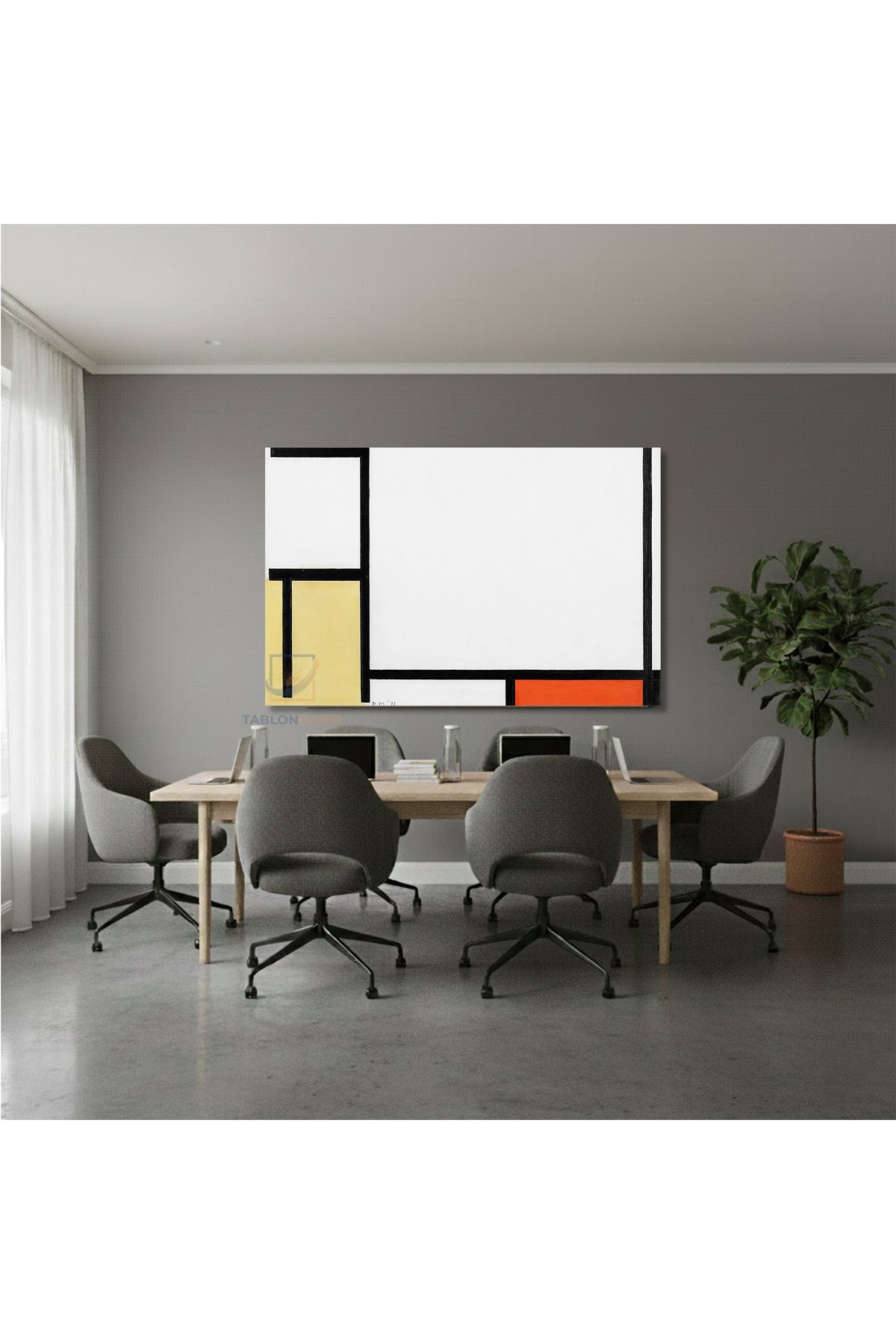 Yatay Kanvas Duvar Tablosu Soyut Unlu Gorsel Salon Tablosu Ofis Tablosu Yeni Ev Hediyesi Dekorasyon