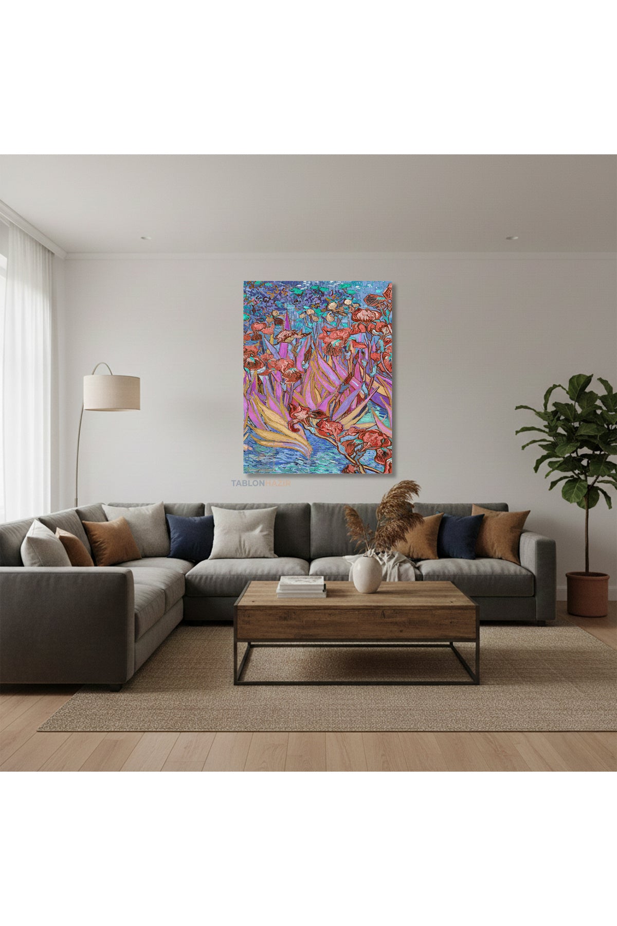 Dikey Kanvas Tablo Salon Duvar Tablosu Vangogh 119 Yeni Ev Hediyesi Ofis Tablosu