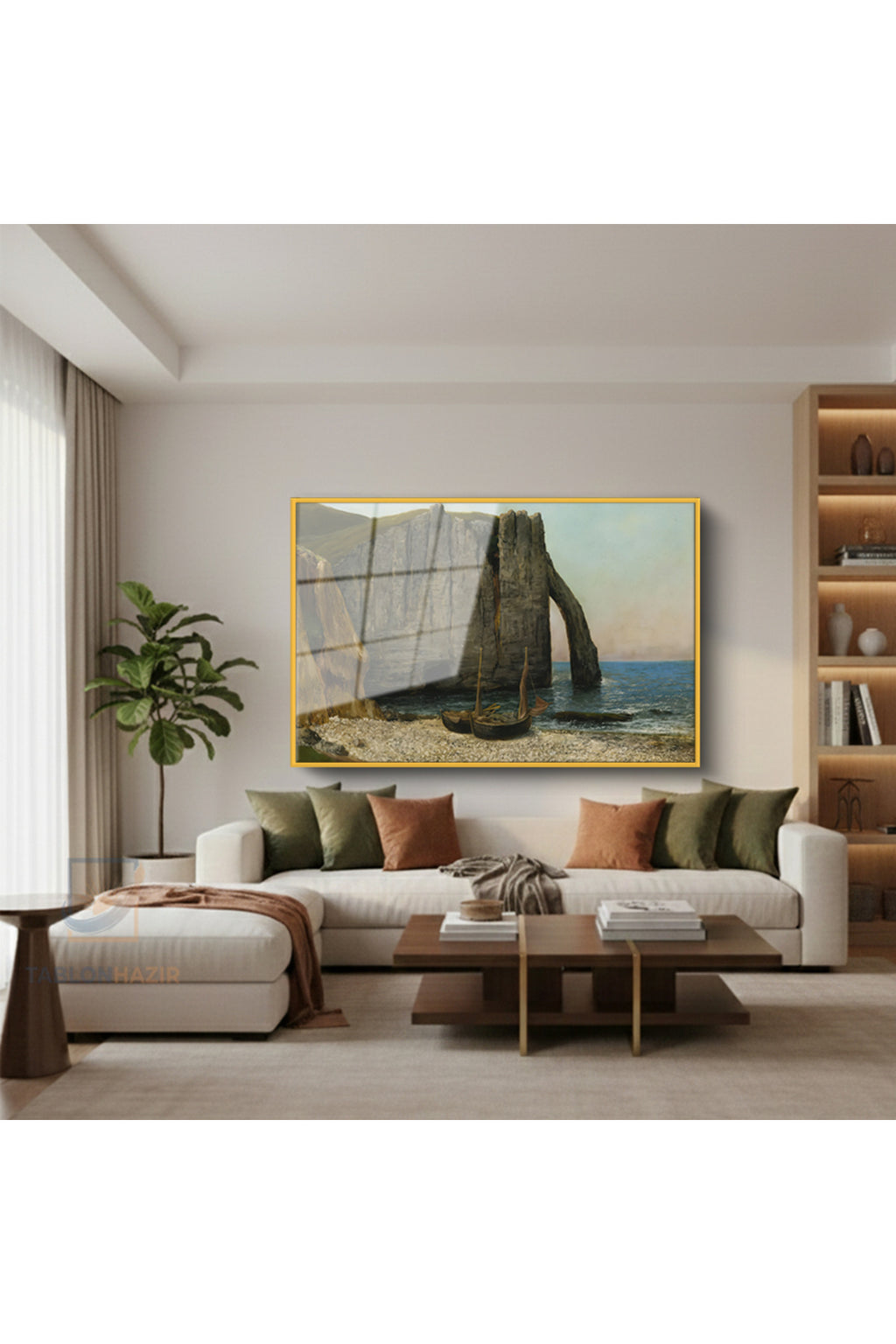 Çerçeveli Yatay Cam Tablo Salon Duvar Tablosu Yatay Cam Dogamanzarasi12 Ofis Tablosu