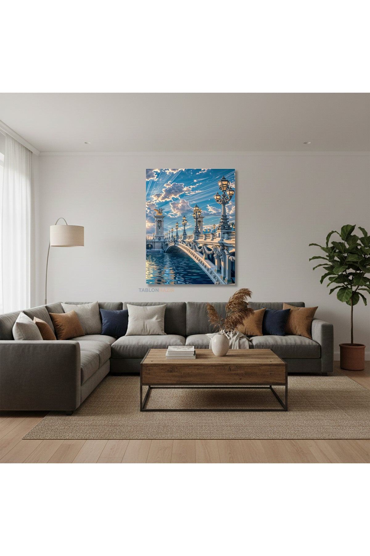 Dikey Kanvas Tablo Salon Duvar Tablosu Klasik Kopru Yeni Ev Hediyesi Ofis Tablosu