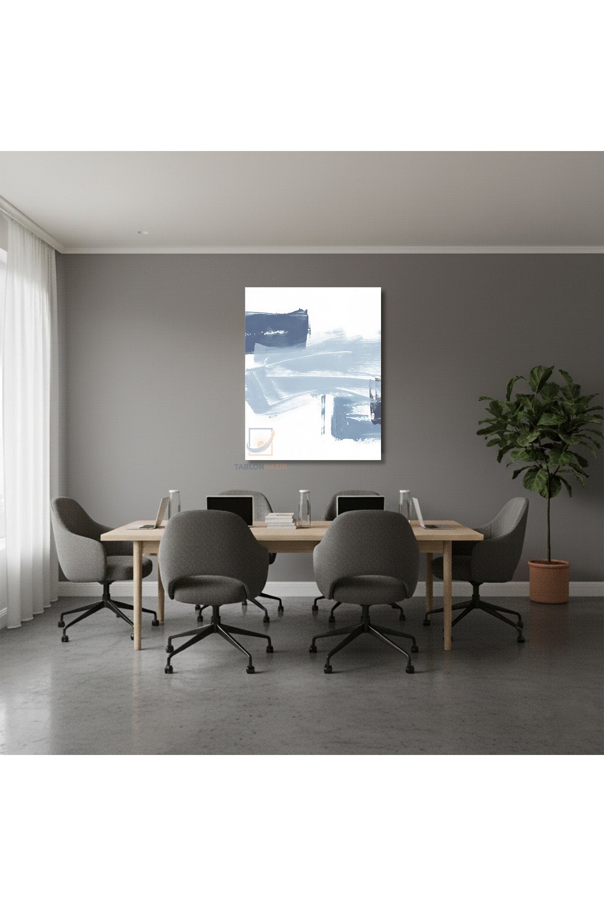 Dikey Kanvas Tablo Salon Duvar Tablosu Soyut 0019 Yeni Ev Hediyesi Ofis Tablosu