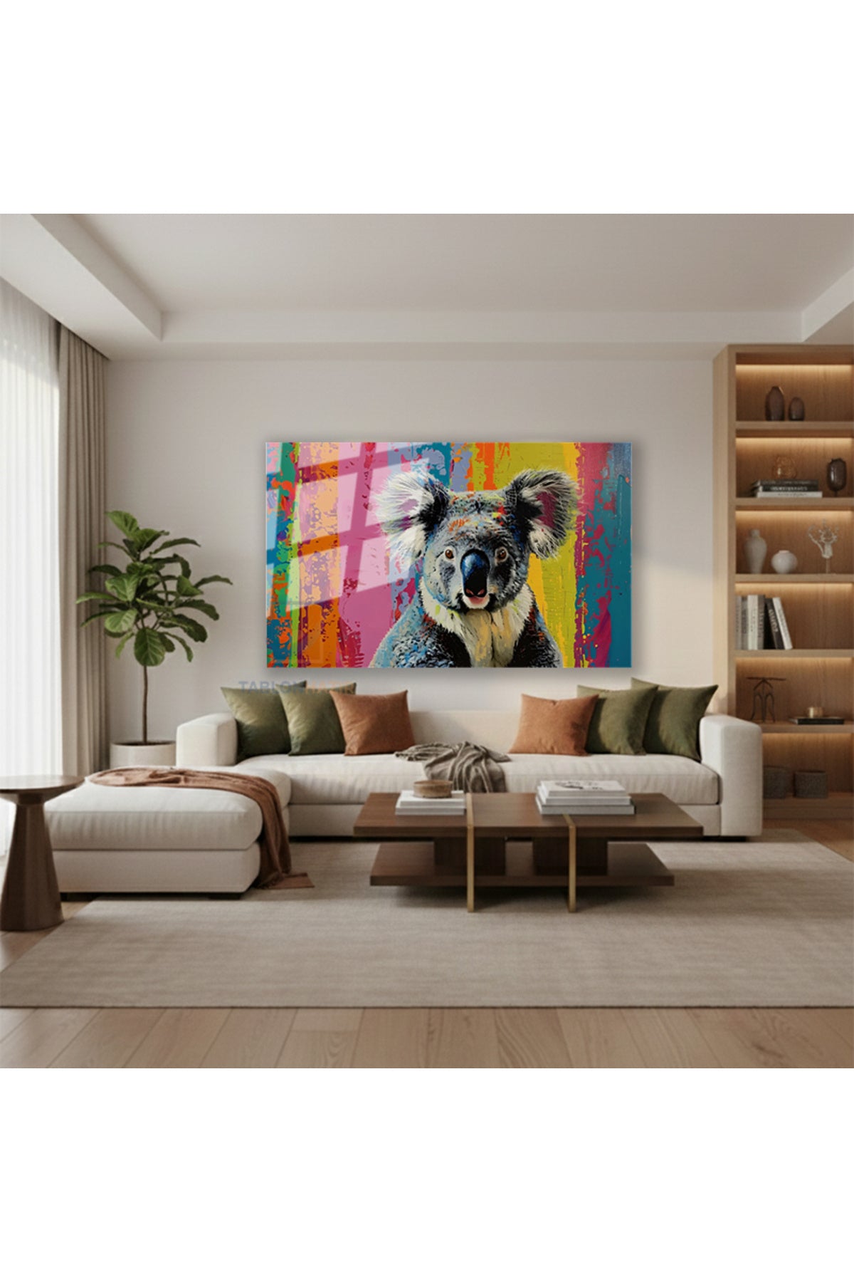 Yatay Cam Tablo Salon Duvar Tablosu Yatay Cam Renklikoala Yeni Ev Hediyesi Ofis Tablosu