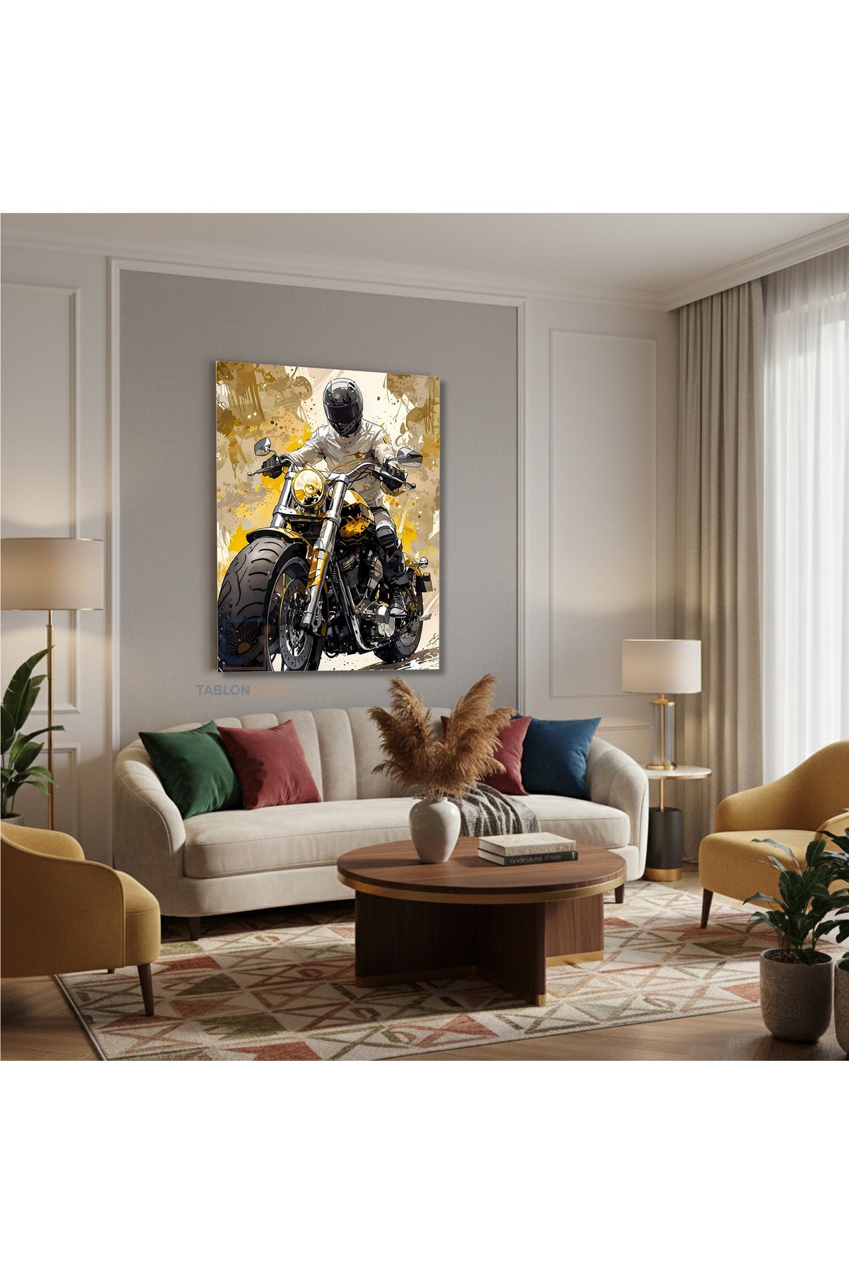 Dikey Kanvas Tablo Salon Duvar Tablosu Moto2 Yeni Ev Hediyesi Ofis Tablosu