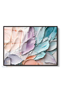 Çerçeveli Yatay Cam Tablo Salon Duvar Tablosu Yatay Cam Boya Pastel Soyut Ofis Tablosu