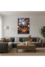 Dikey Cam Tablo Salon Duvar Tablosu Dikey Cam Japonya Kapılar Yeni Ev Hediyesi Ofis Tablosu