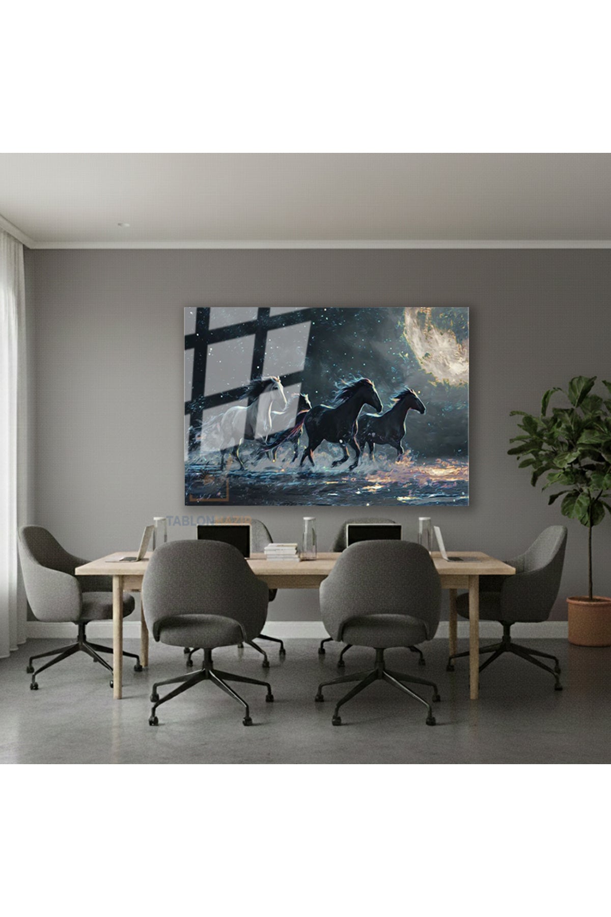 Yatay Cam Tablo Salon Duvar Tablosu Yatay Cam Kingdom Of Horses Pins Yeni Ev Hediyesi Ofis Tablosu