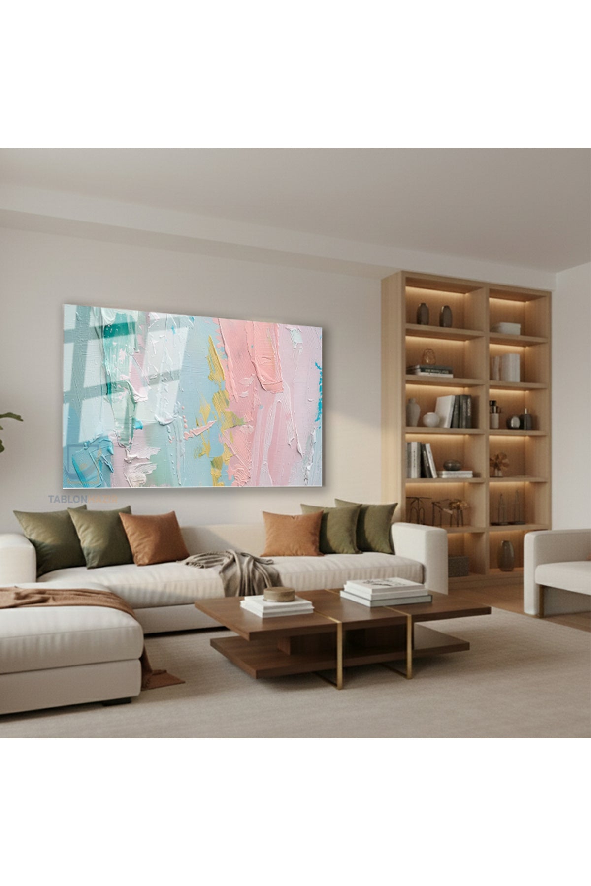 Yatay Cam Tablo Salon Duvar Tablosu Yatay Cam Pastelfircadarbeleri2 Yeni Ev Hediyesi Ofis Tablosu