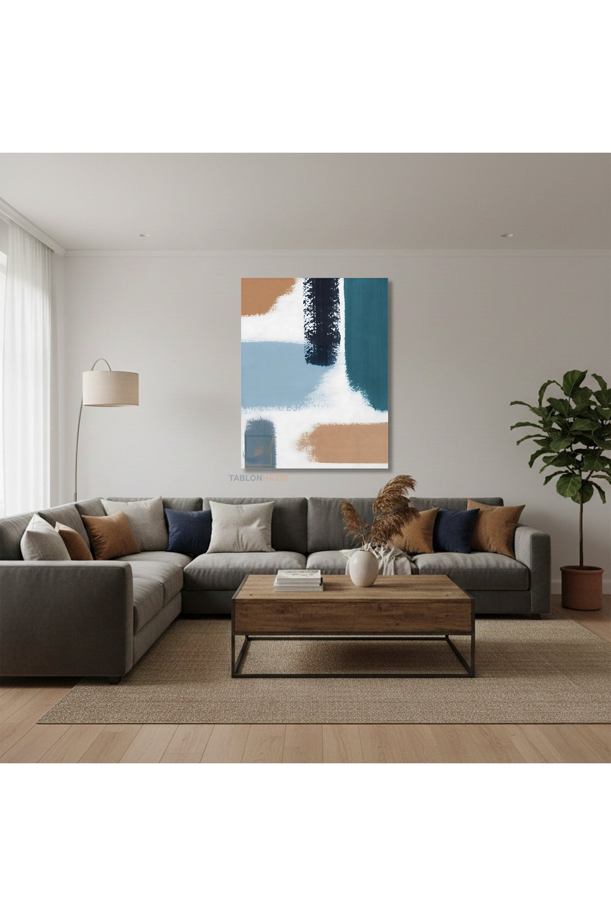 Dikey Kanvas Tablo Salon Duvar Tablosu Soyut 0030 Yeni Ev Hediyesi Ofis Tablosu