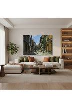 Yatay Kanvas Duvar Tablosu Sehrinsokaklari Salon Tablosu Ofis Tablosu Yeni Ev Hediyesi Dekorasyon