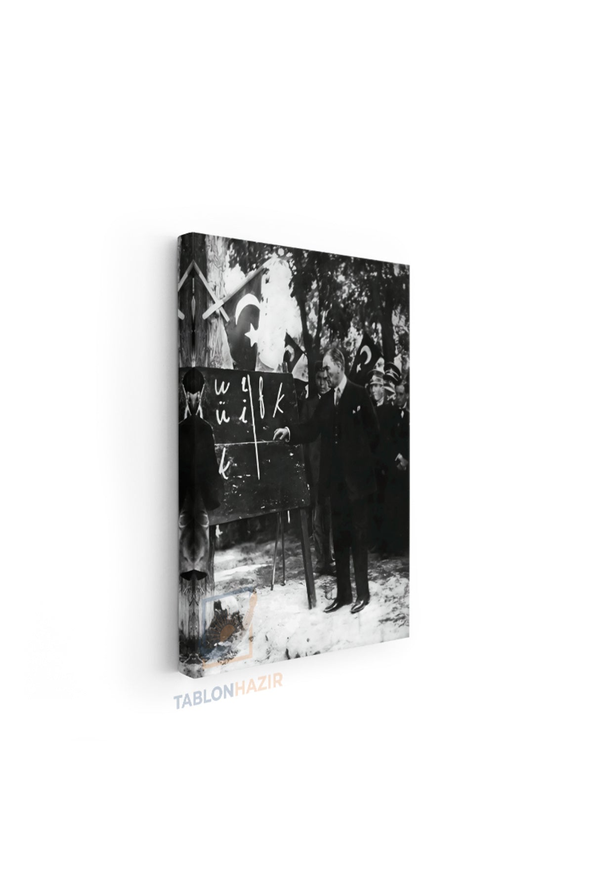 Dikey Kanvas Tablo Salon Duvar Tablosu Basogretmen Atatürk Yeni Ev Hediyesi Ofis Tablosu