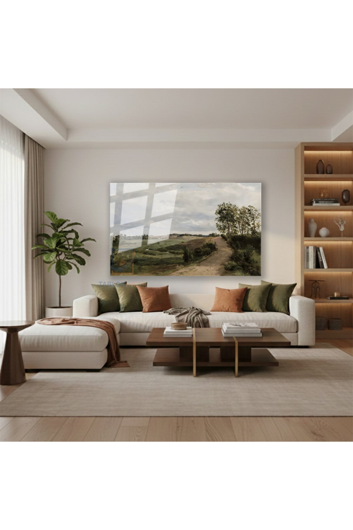 Yatay Cam Tablo Salon Duvar Tablosu Yatay Cam Klasik Manzara 19 Yeni Ev Hediyesi Ofis Tablosu