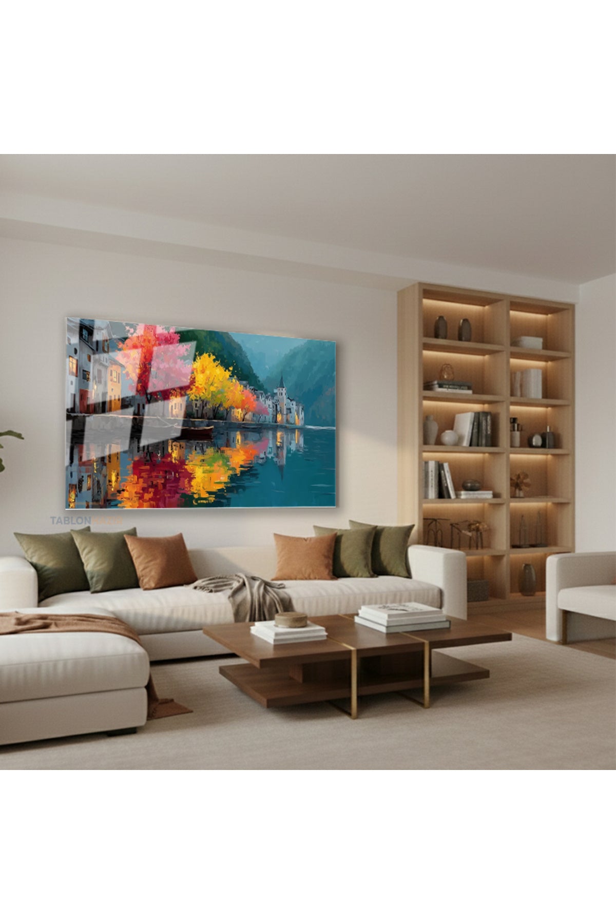 Yatay Cam Tablo Salon Duvar Tablosu Yatay Cam Doganinrenkleri3 Yeni Ev Hediyesi Ofis Tablosu