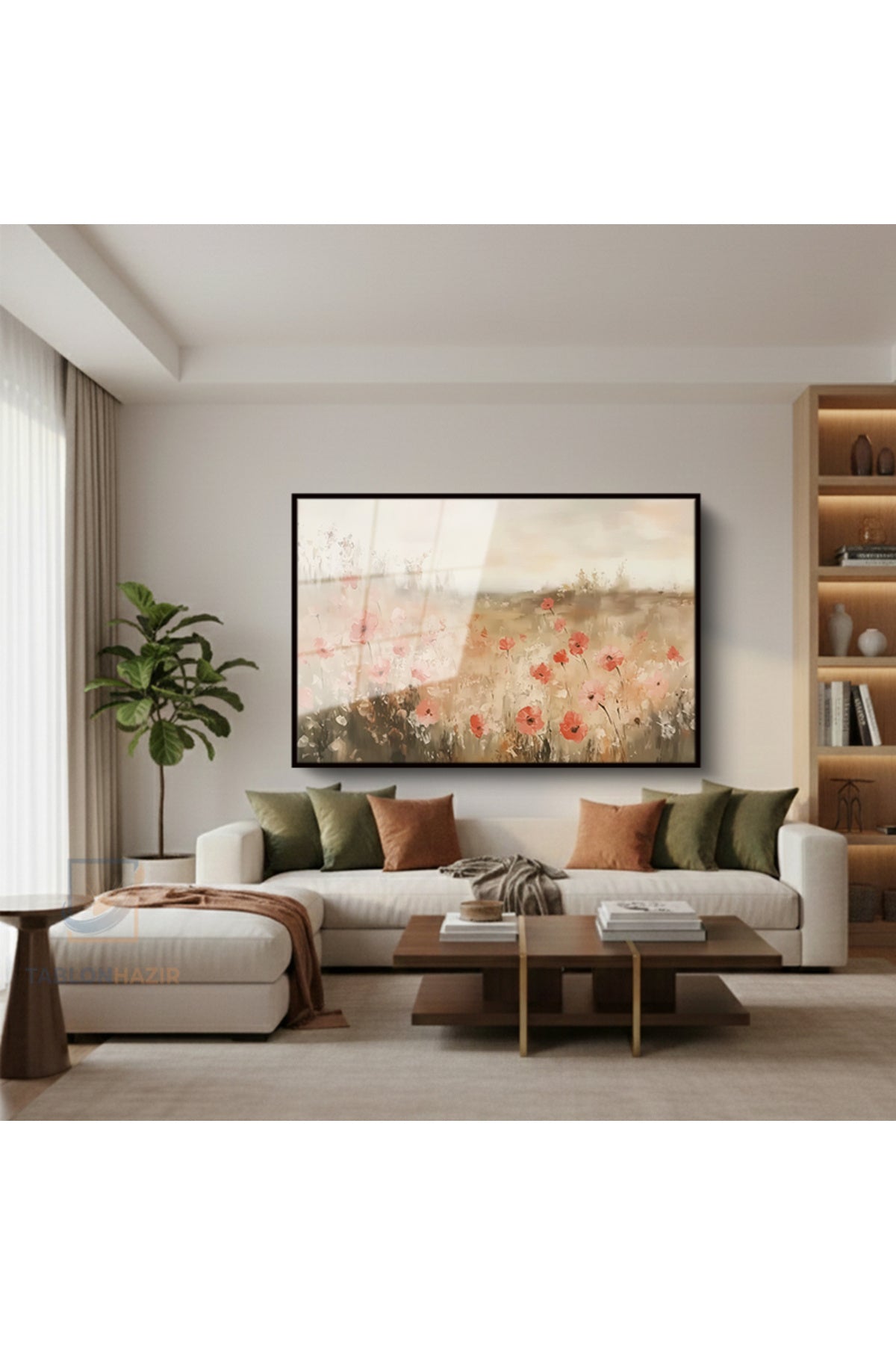 Çerçeveli Yatay Cam Tablo Salon Duvar Tablosu Yatay Cam Cicekbahcesi77 Yeni Ev Hediyesi Ofis Tablosu