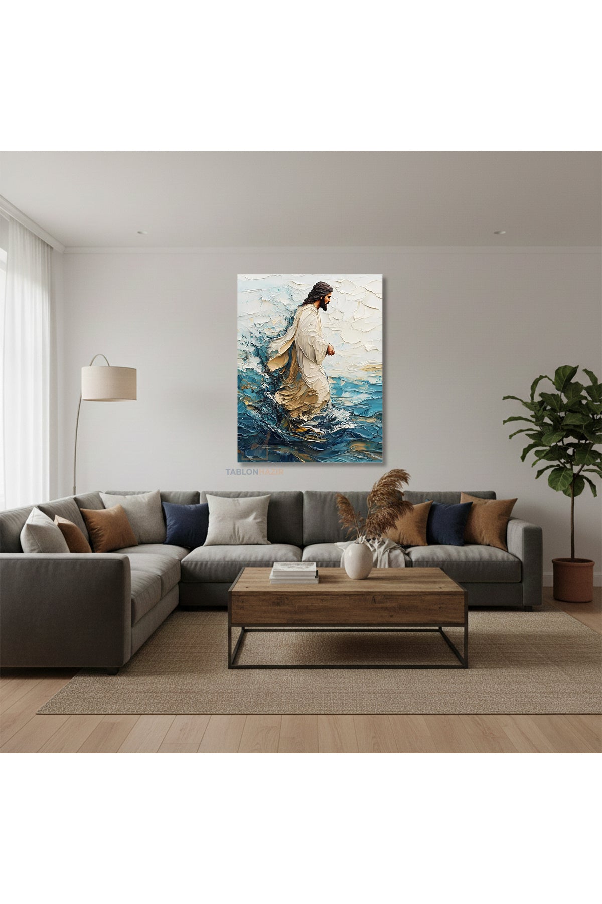 Dikey Kanvas Tablo Salon Duvar Tablosu Isa 1 Yeni Ev Hediyesi Ofis Tablosu