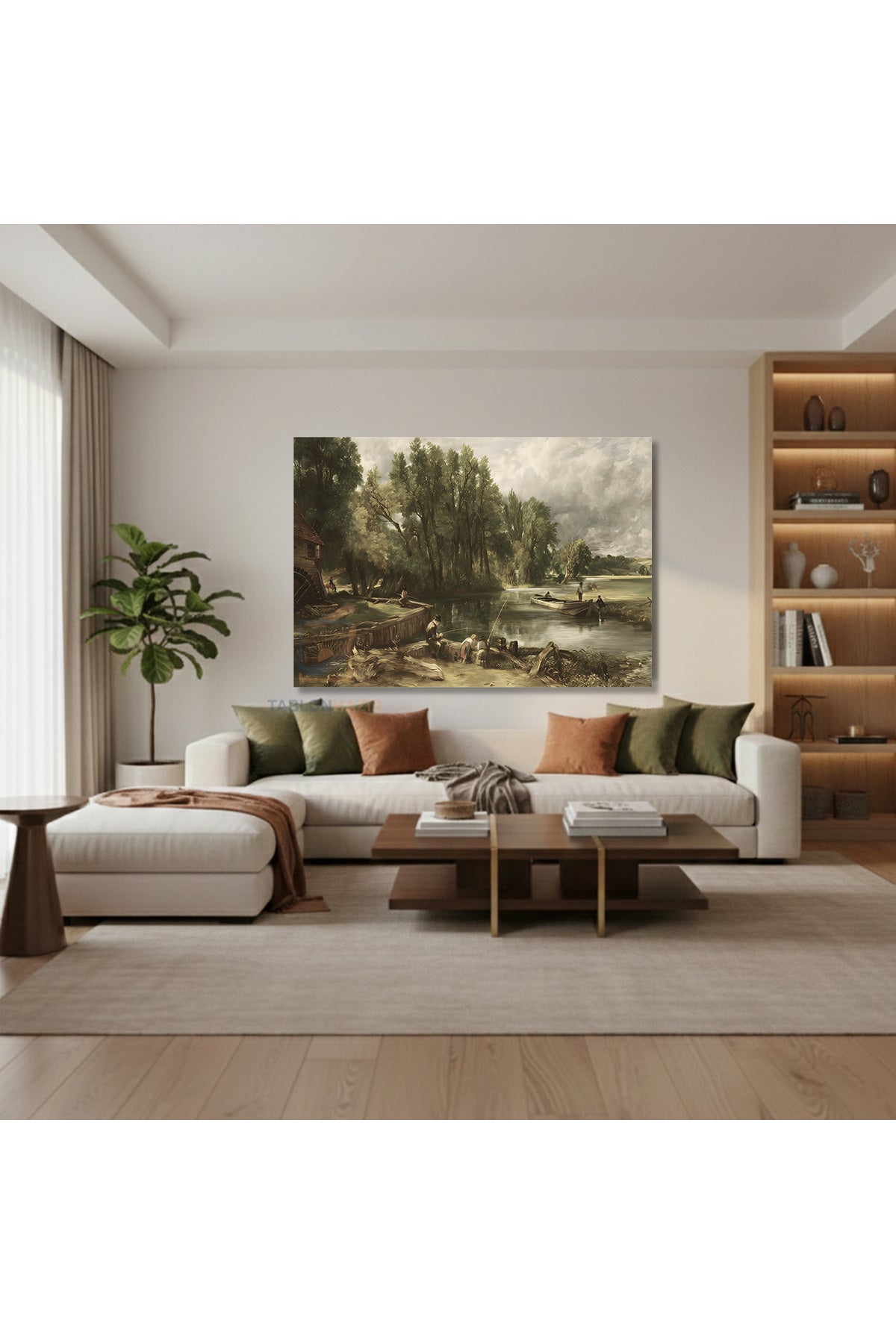 Yatay Kanvas Duvar Tablosu Klasik Manzara 9 Salon Tablosu Ofis Tablosu Yeni Ev Hediyesi Dekorasyon