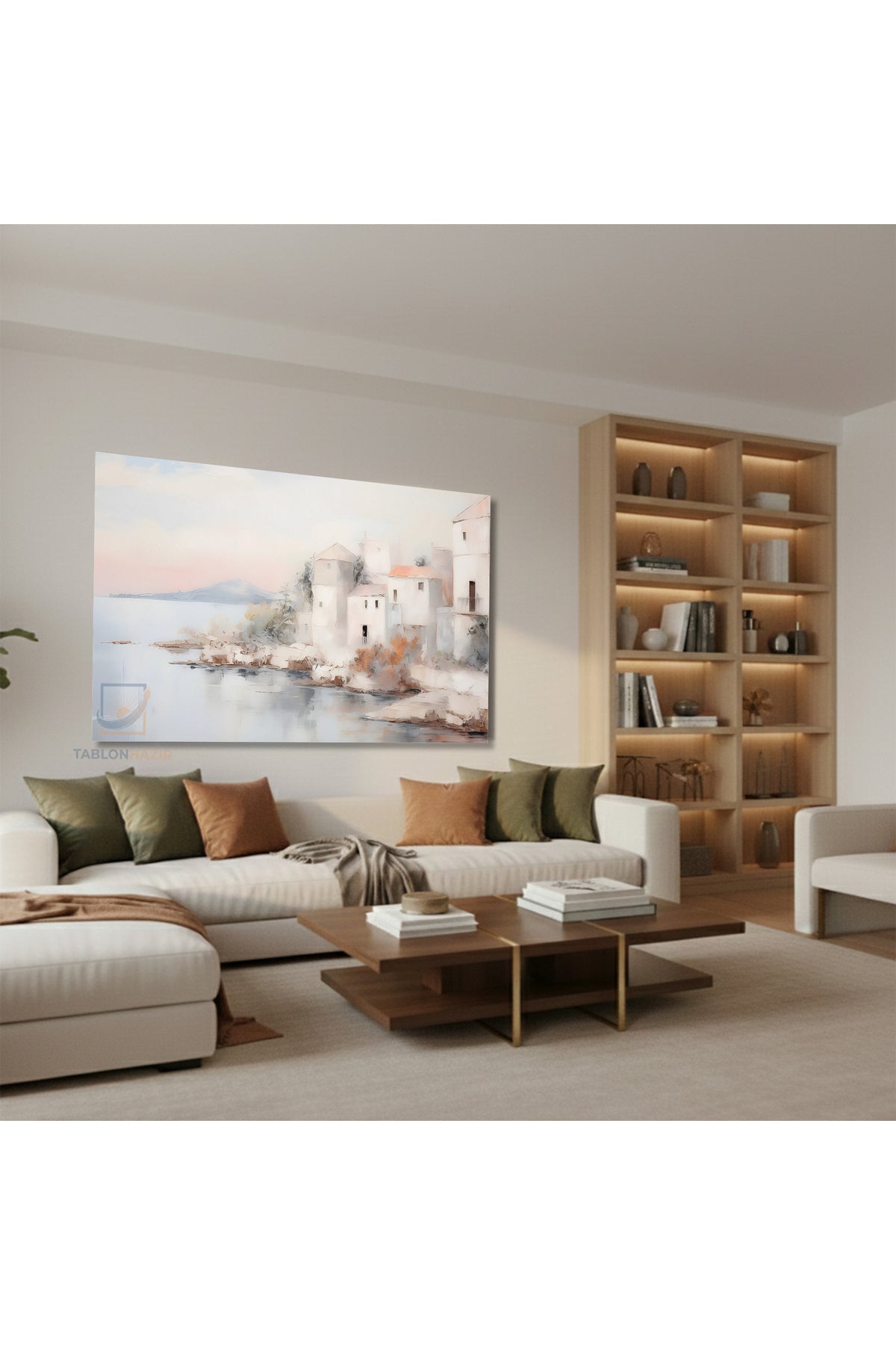 Yatay Kanvas Duvar Tablosu Klasik Manzara 3 Salon Tablosu Ofis Tablosu Yeni Ev Hediyesi Dekorasyon