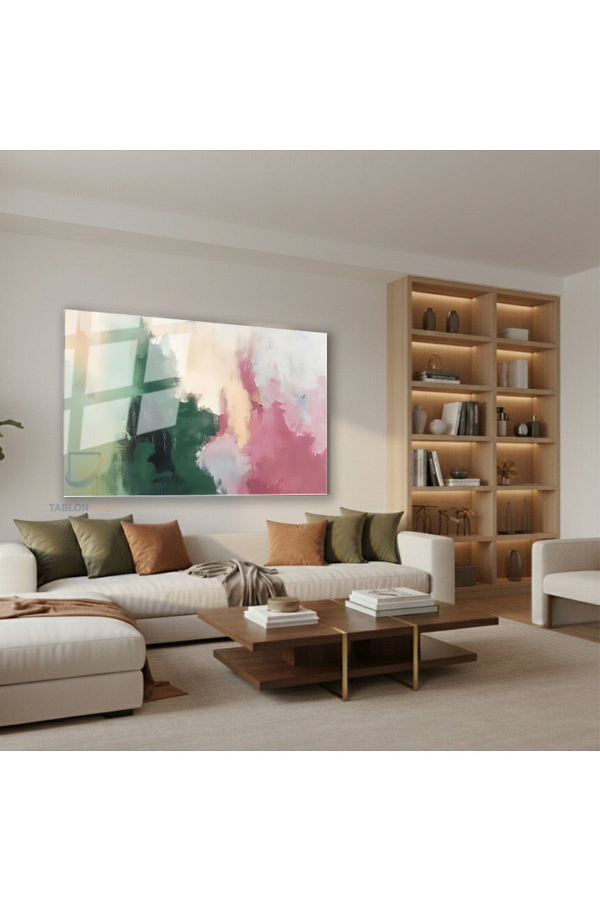 Yatay Cam Tablo Salon Duvar Tablosu Yatay Cam Soyutrenksanati4 Yeni Ev Hediyesi Ofis Tablosu