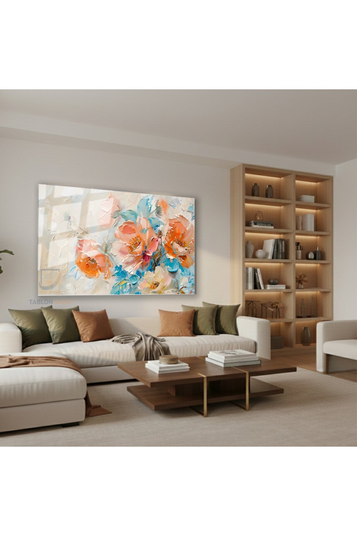 Yatay Cam Tablo Salon Duvar Tablosu Yatay Cam Fircadarbelericicekler Yeni Ev Hediyesi Ofis Tablosu