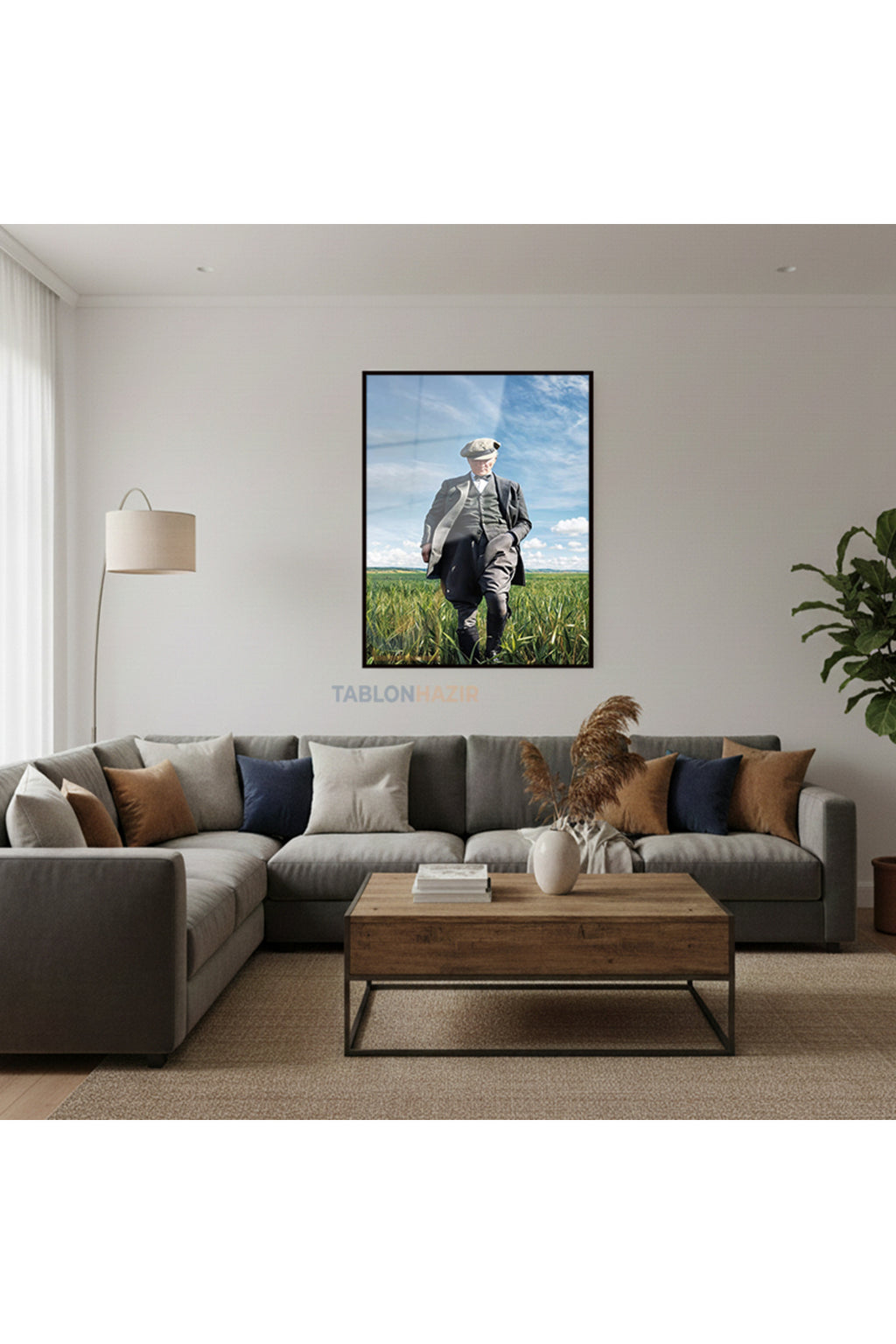 Dikey Çerçeveli Cam Cam Ata 043 Modern Ev Dekoru Duvar Sanatı Ev Ofis Tablosu