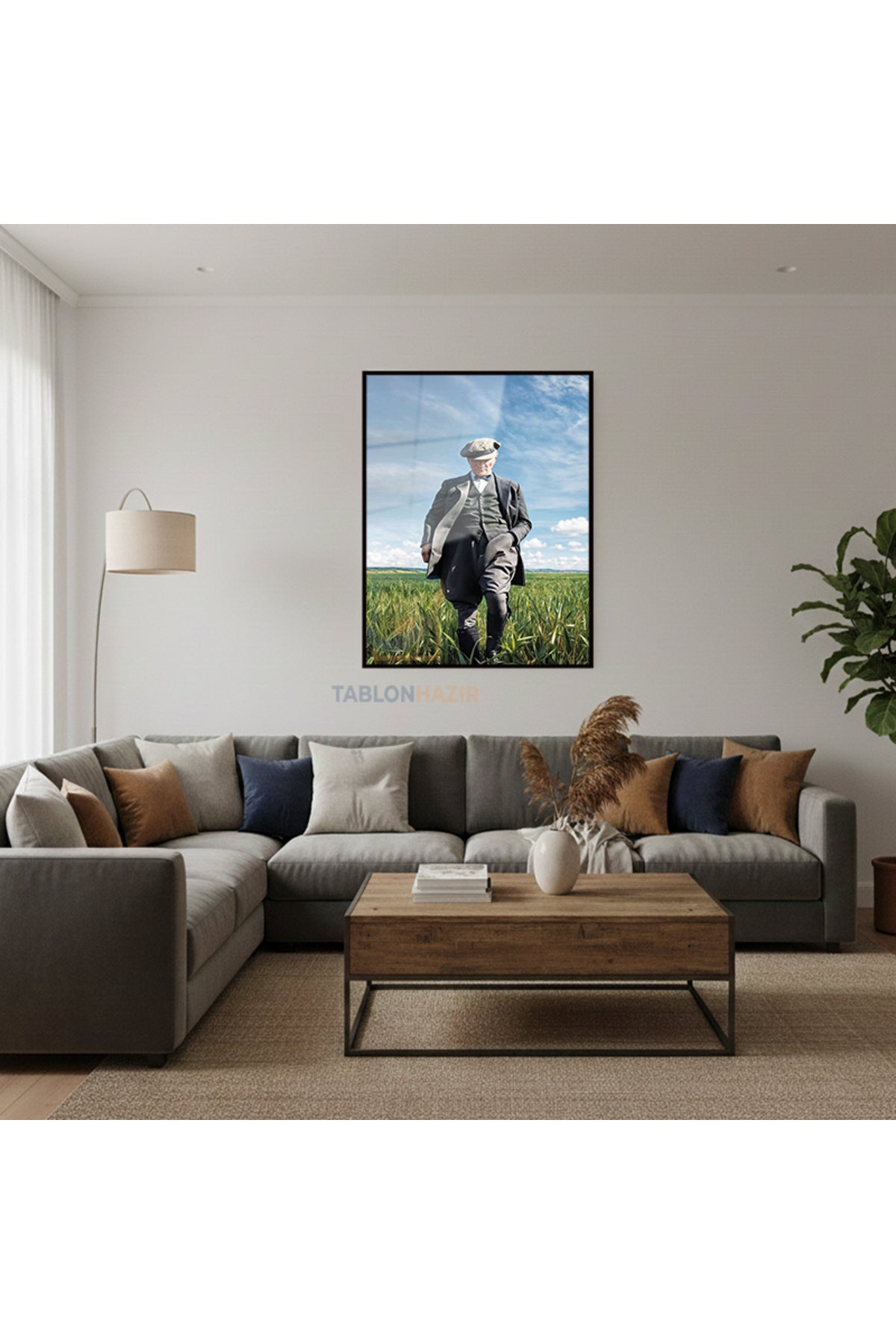 Dikey Çerçeveli Cam Cam Ata 043 Modern Ev Dekoru Duvar Sanatı Ev Ofis Tablosu