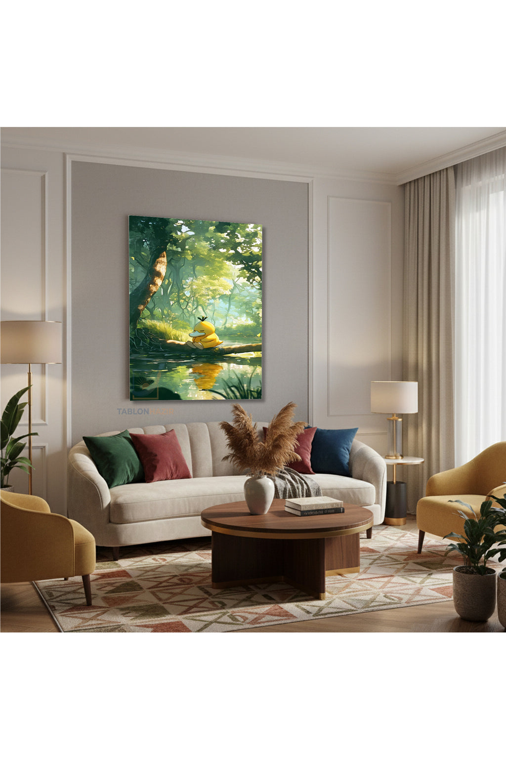 Dikey Kanvas Tablo Salon Duvar Tablosu Anime Manzara Cizim Yeni Ev Hediyesi Ofis Tablosu