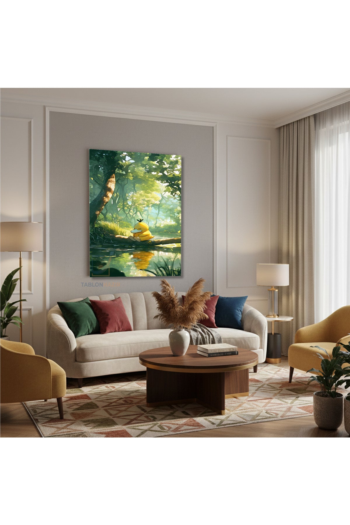 Dikey Kanvas Tablo Salon Duvar Tablosu Anime Manzara Cizim Yeni Ev Hediyesi Ofis Tablosu