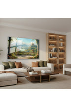 Yatay Cam Tablo Salon Duvar Tablosu Yatay Cam Kanvas Şatomanzara Yeni Ev Hediyesi Ofis Tablosu