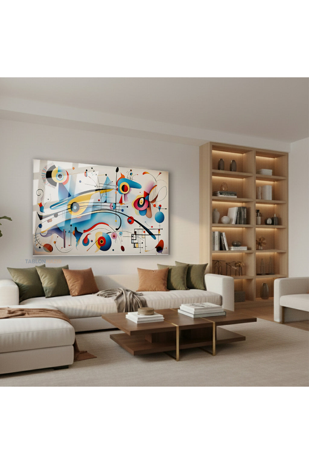 Yatay Cam Tablo Salon Duvar Tablosu Yatay Cam Soyutgeometriksanat6 Yeni Ev Hediyesi Ofis Tablosu