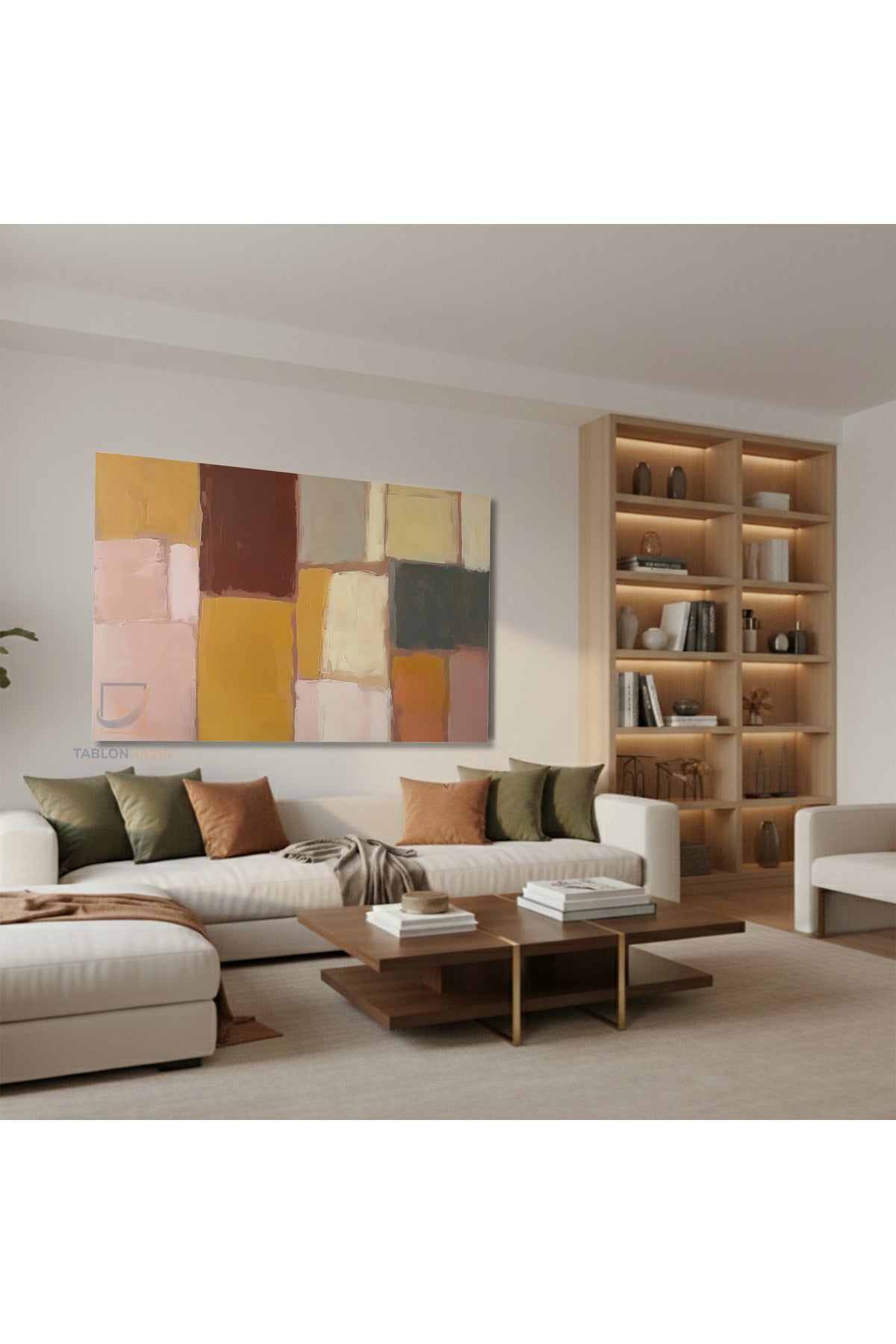 Yatay Kanvas Duvar Tablosu Geometriksekiller7 Salon Tablosu Ofis Tablosu Yeni Ev Hediyesi Dekorasyon
