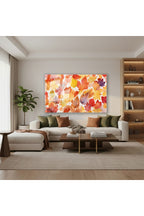 Yatay Cam Tablo Salon Duvar Tablosu Yatay Cam Sonbaharyapraklari Yeni Ev Hediyesi Ofis Tablosu