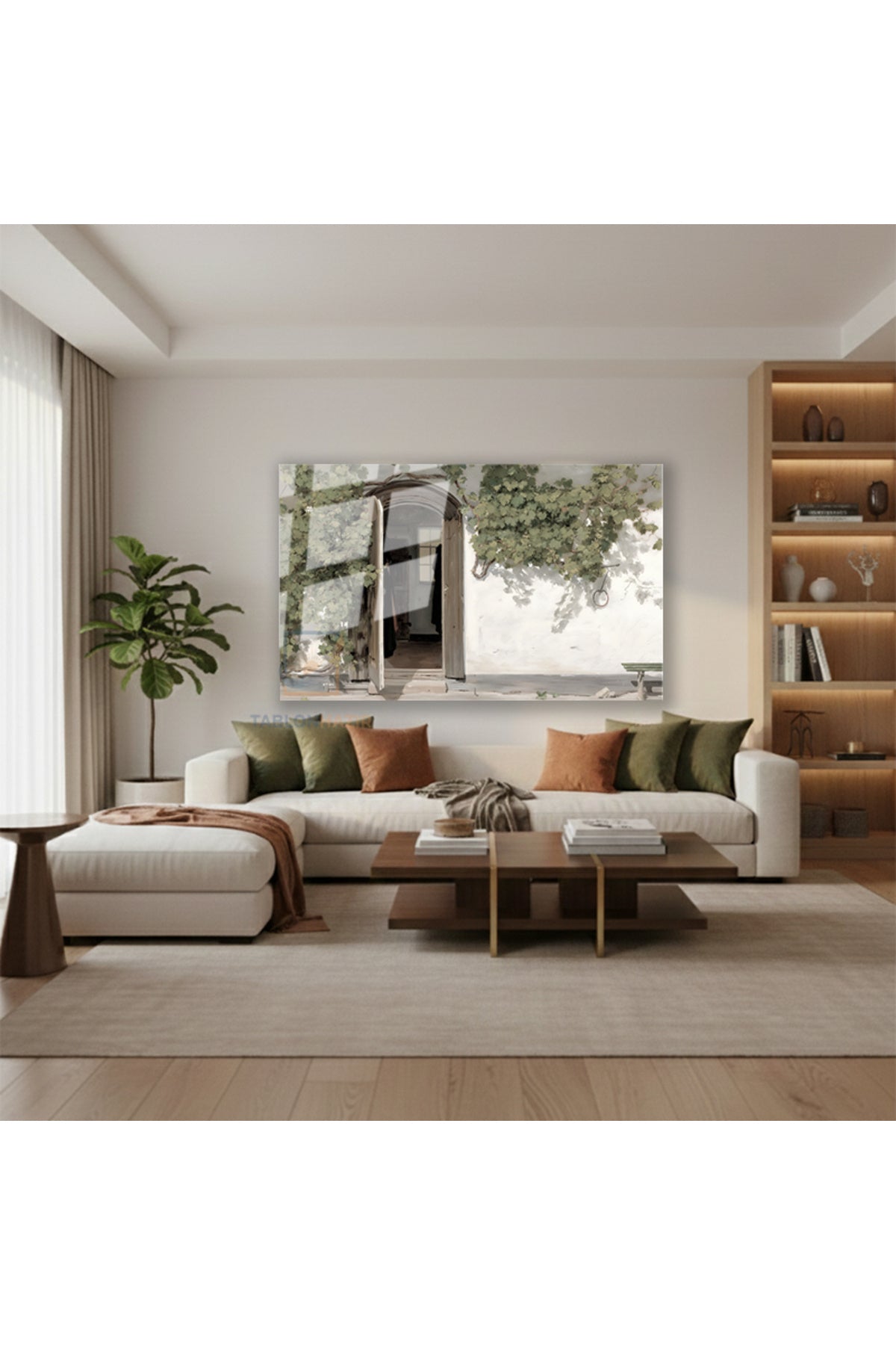 Yatay Cam Tablo Salon Duvar Tablosu Yatay Cam Koyevi Yeni Ev Hediyesi Ofis Tablosu