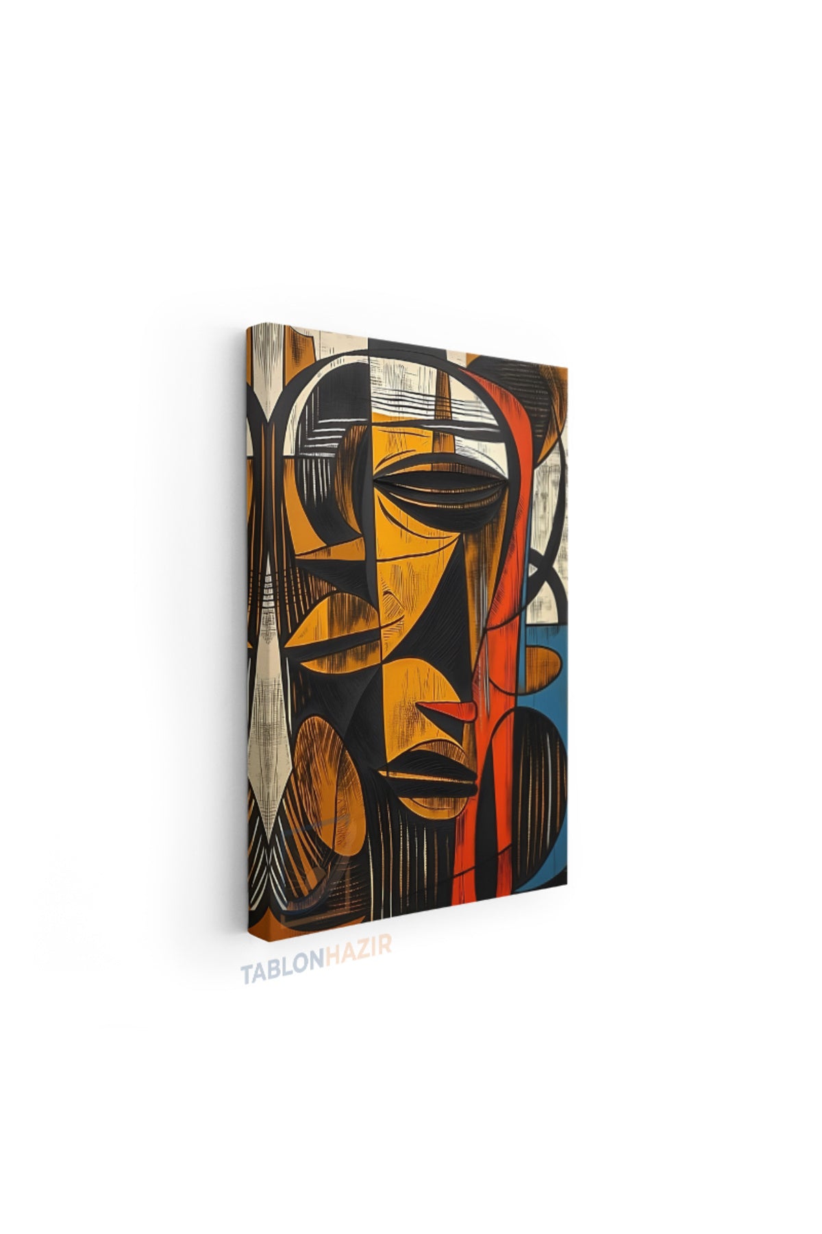 Dikey Kanvas Tablo Salon Duvar Tablosu Afrikan Figur Yeni Ev Hediyesi Ofis Tablosu
