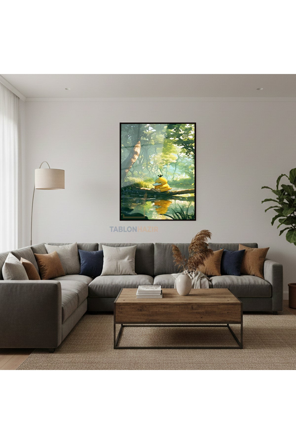 Dikey Çerçeveli Cam Anime Manzara Cizim Modern Ev Dekoru Duvar Sanatı Ev Ofis Tablosu