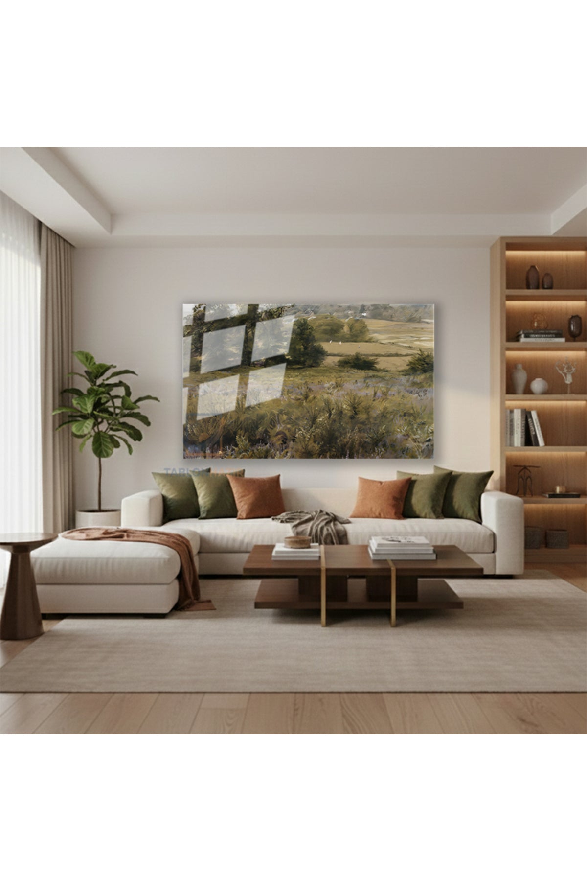 Yatay Cam Tablo Salon Duvar Tablosu Yatay Cam Klasik Manzara 16 Yeni Ev Hediyesi Ofis Tablosu