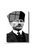 Dikey Cam Tablo Salon Duvar Tablosu Dikey Cam Sb Kalpaklı Ataturk Yeni Ev Hediyesi Ofis Tablosu