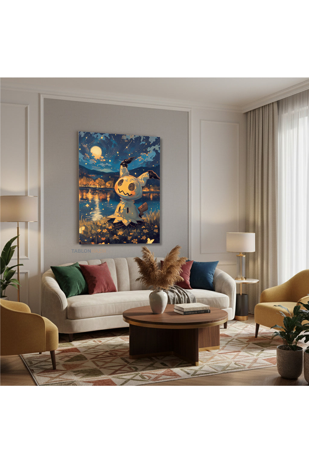 Dikey Kanvas Tablo Salon Duvar Tablosu Pika Yeni Ev Hediyesi Ofis Tablosu