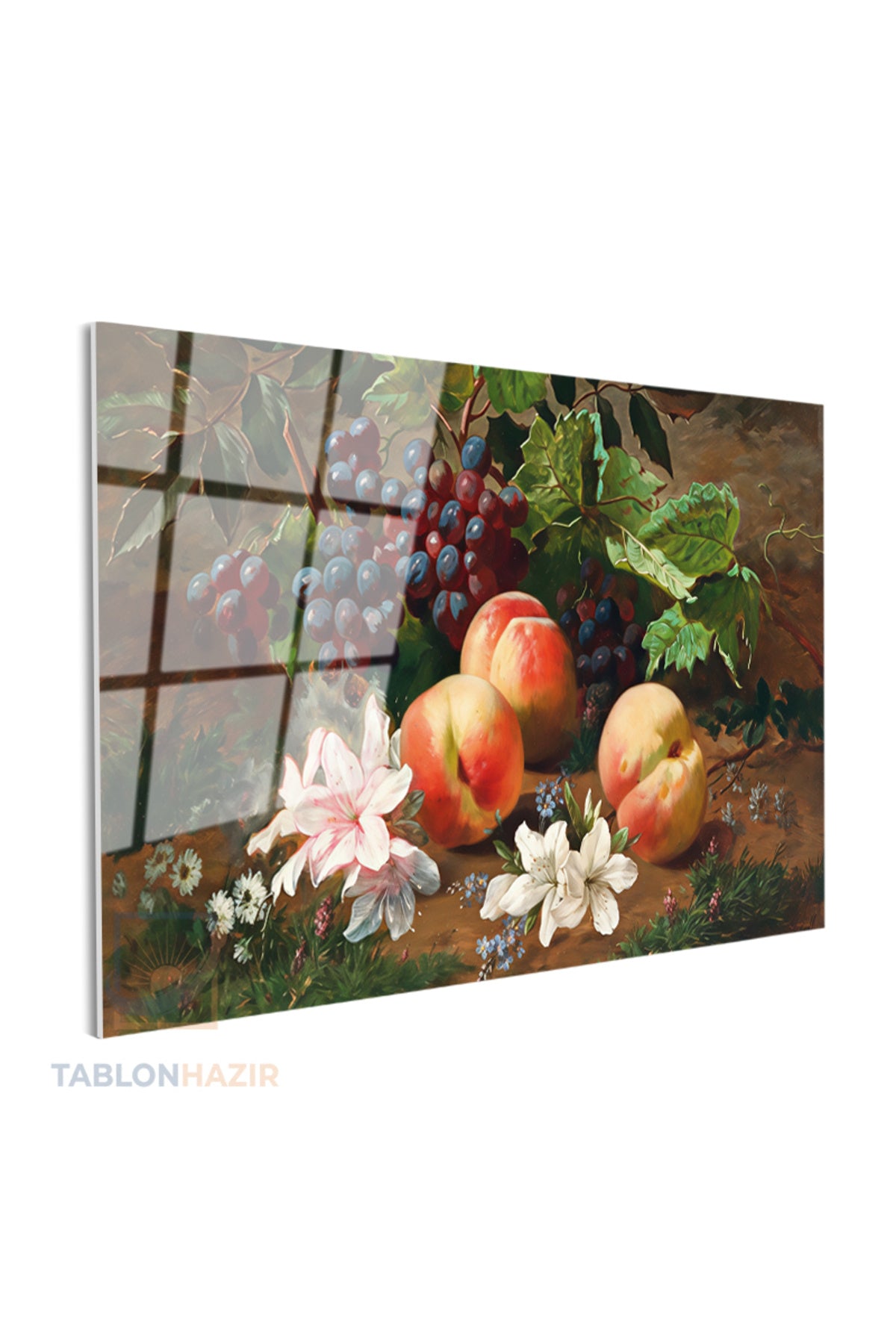 Yatay Cam Tablo Salon Duvar Tablosu Yatay Cam Naturmortmeyveler Yeni Ev Hediyesi Ofis Tablosu