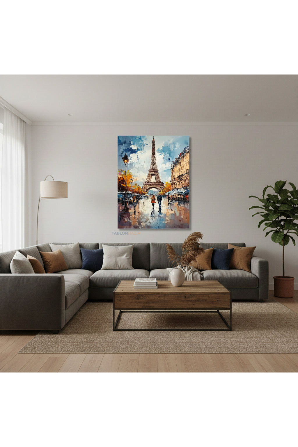 Dikey Kanvas Tablo Salon Duvar Tablosu Paris Gorseli Yeni Ev Hediyesi Ofis Tablosu