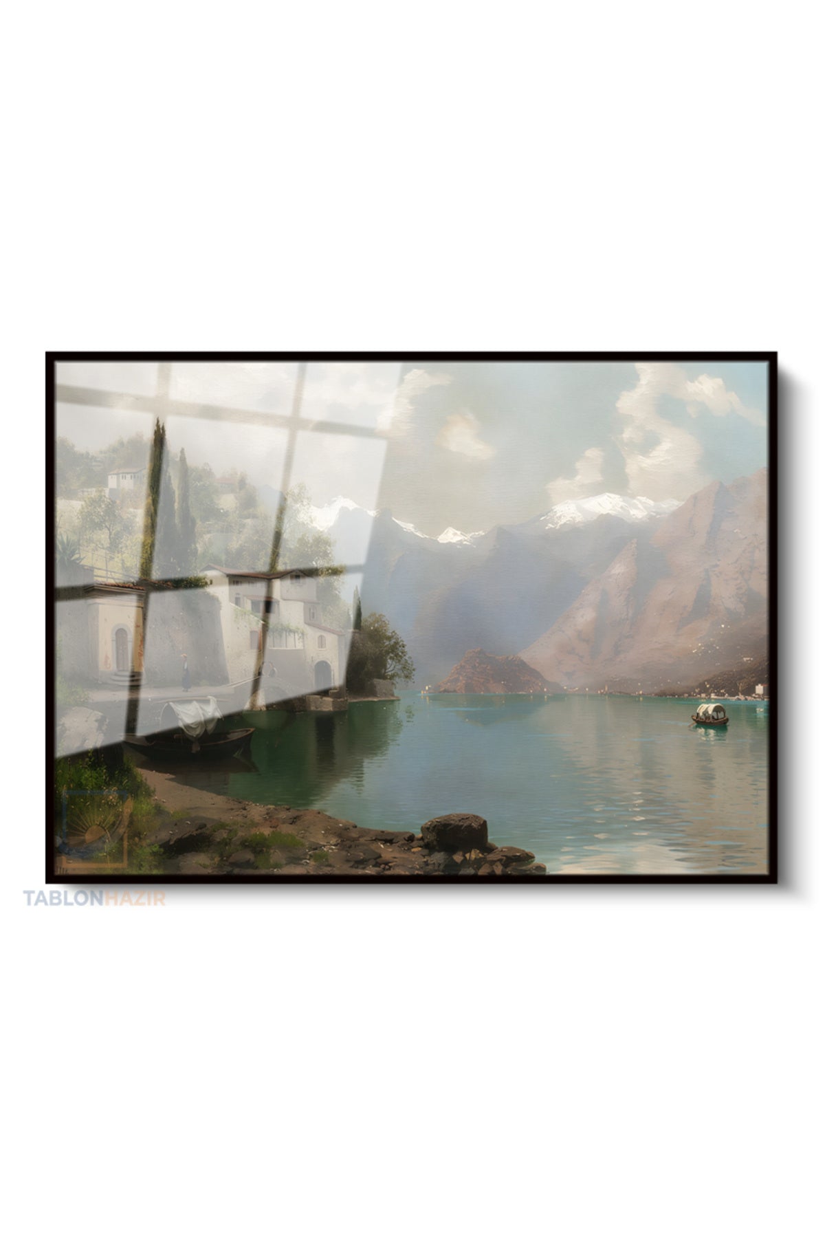 Çerçeveli Yatay Cam Tablo Salon Duvar Tablosu Yatay Cam Golmanzarasi2 Yeni Ev Hediyesi Ofis Tablosu