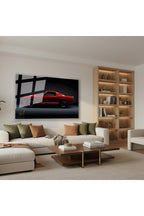 Yatay Cam Tablo Salon Duvar Tablosu Yatay Cam Kirmizi Spor Araba Yeni Ev Hediyesi Ofis Tablosu