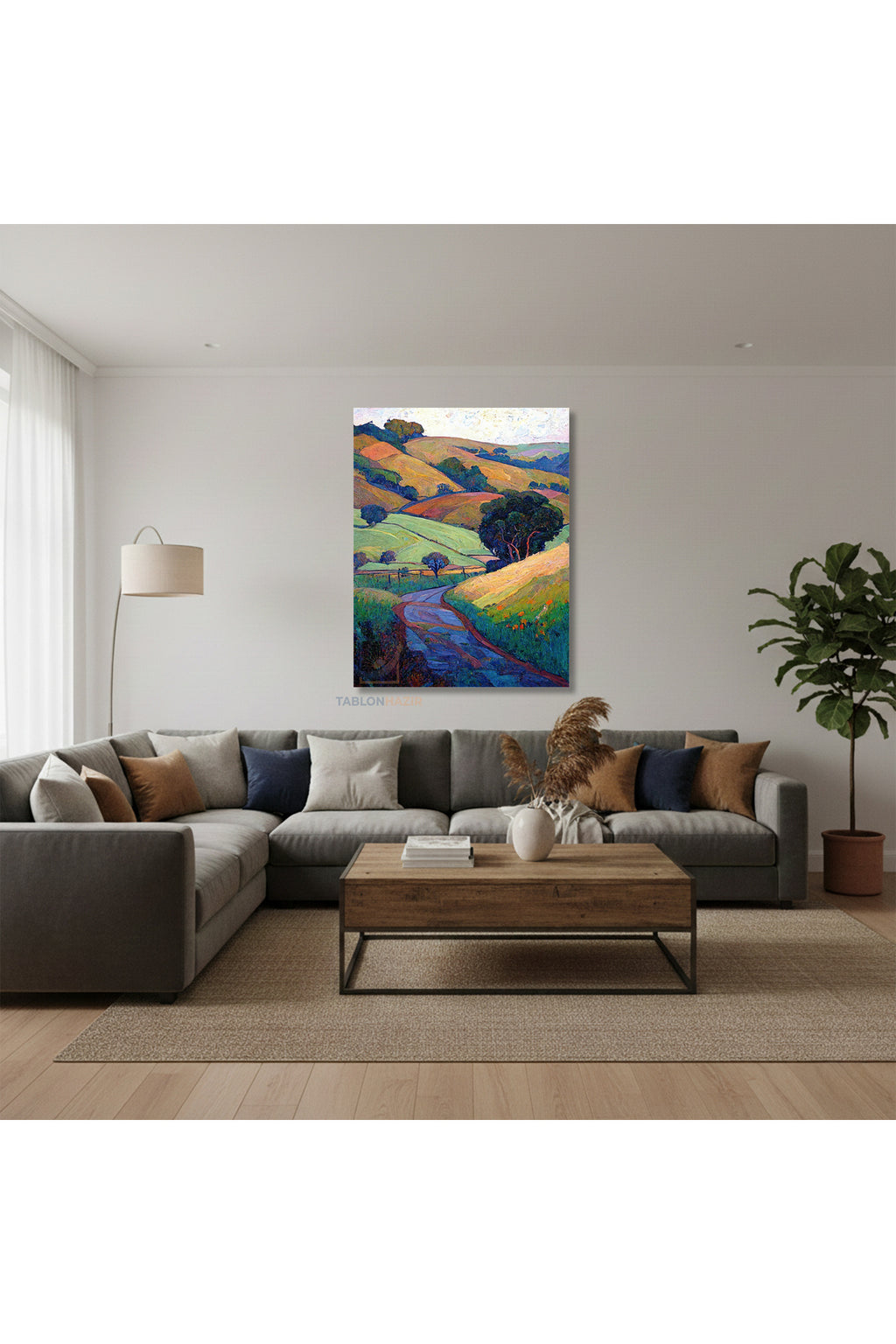 Dikey Kanvas Tablo Salon Duvar Tablosu Soyut 0017 Yeni Ev Hediyesi Ofis Tablosu