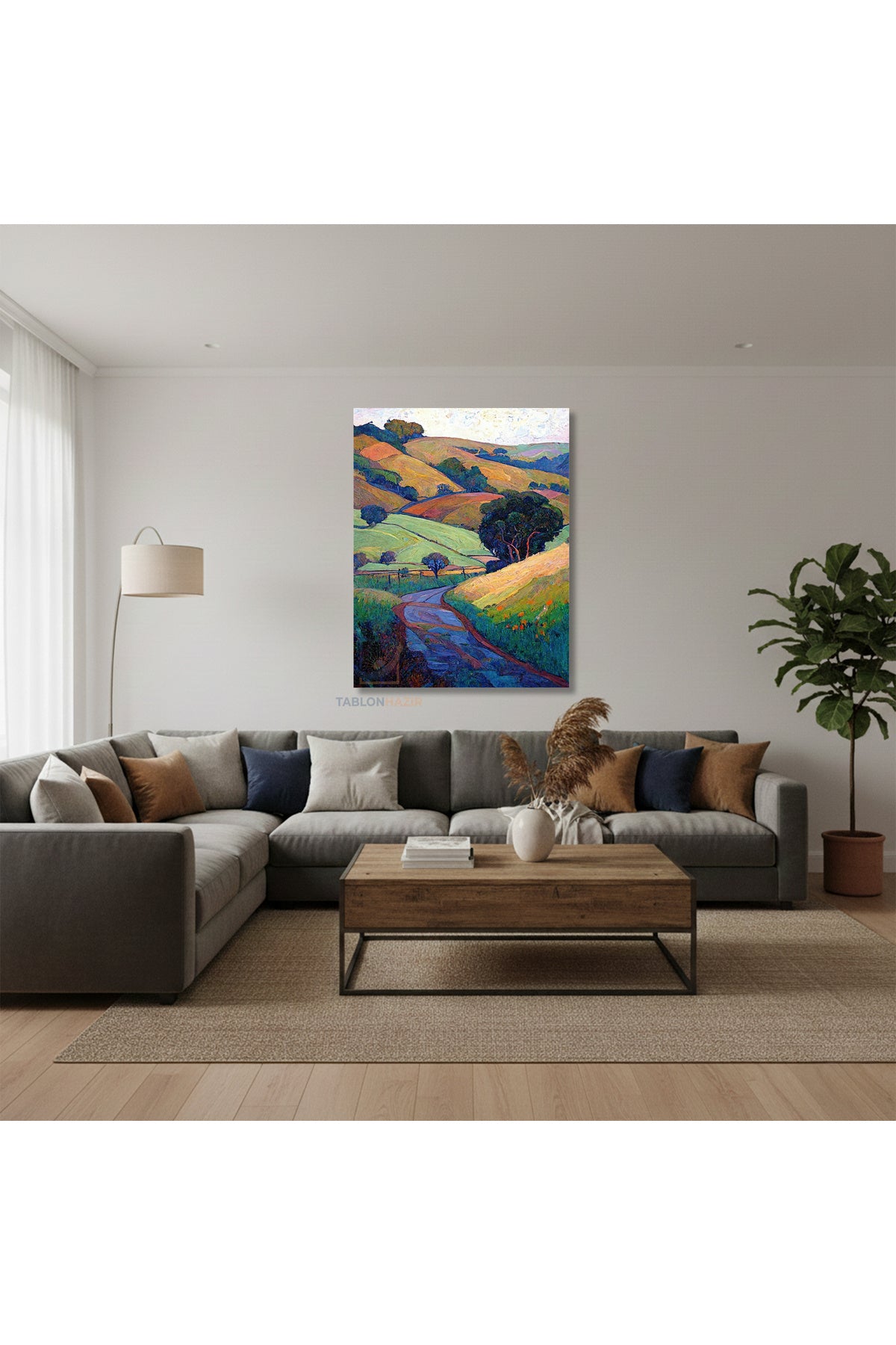 Dikey Kanvas Tablo Salon Duvar Tablosu Soyut 0017 Yeni Ev Hediyesi Ofis Tablosu