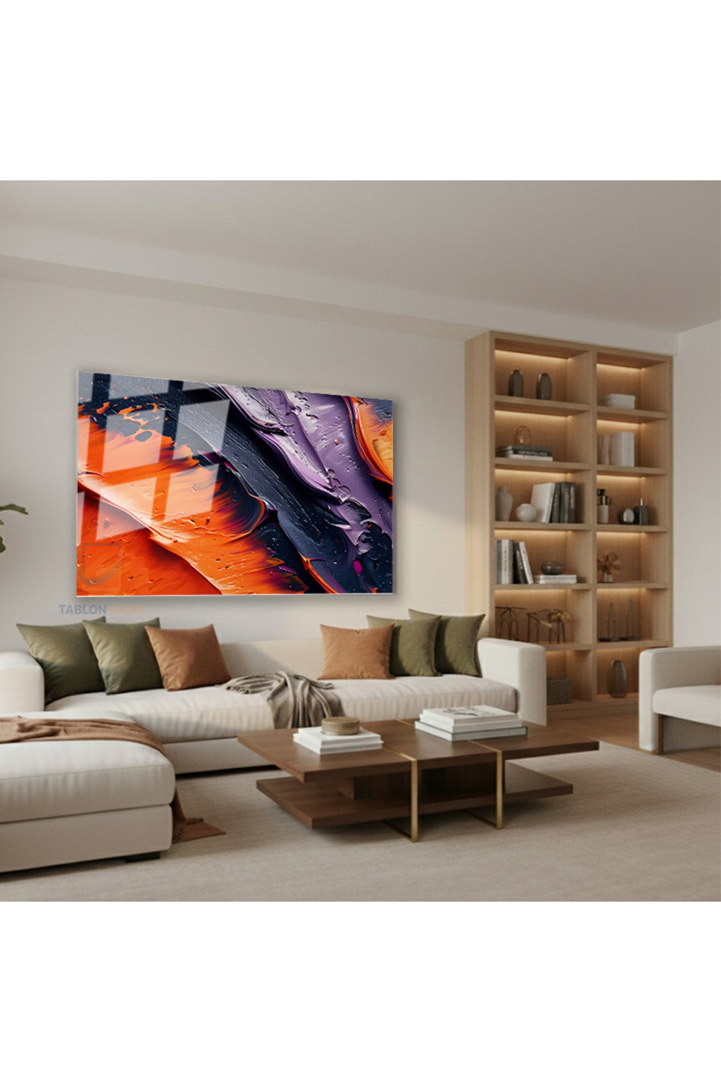 Yatay Cam Tablo Salon Duvar Tablosu Yatay Cam Koyurenkfircadarbeleri Yeni Ev Hediyesi Ofis Tablosu