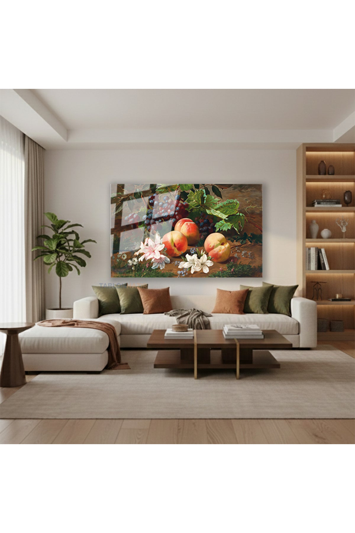 Yatay Cam Tablo Salon Duvar Tablosu Yatay Cam Naturmortmeyveler Yeni Ev Hediyesi Ofis Tablosu