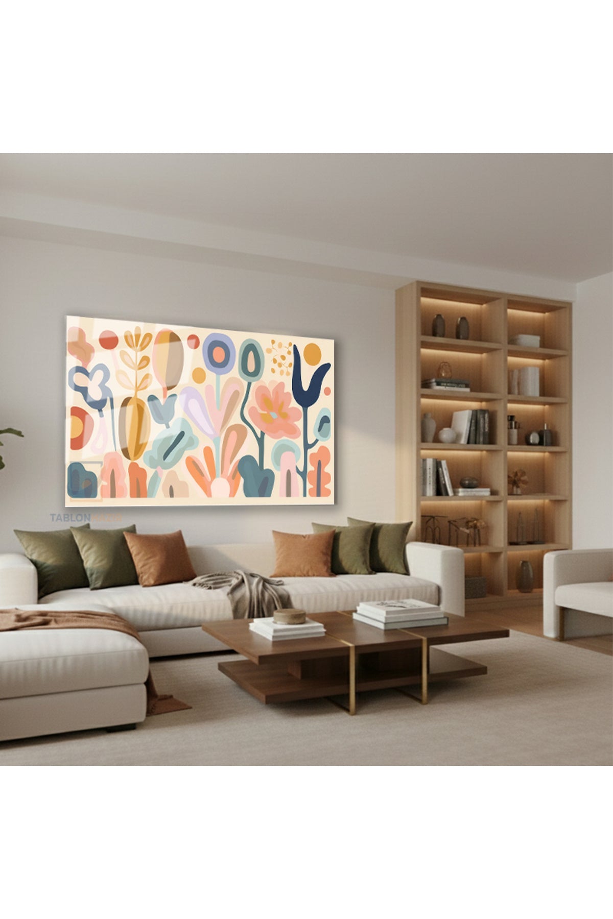 Yatay Cam Tablo Salon Duvar Tablosu Yatay Cam Pastelrenksekiller2 Yeni Ev Hediyesi Ofis Tablosu
