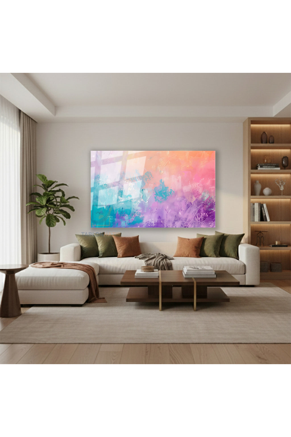Yatay Cam Tablo Salon Duvar Tablosu Yatay Cam Pastelfircadarbeleri3 Yeni Ev Hediyesi Ofis Tablosu