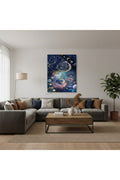 Dikey Kanvas Tablo Salon Duvar Tablosu Galaksi Cizim Yeni Ev Hediyesi Ofis Tablosu